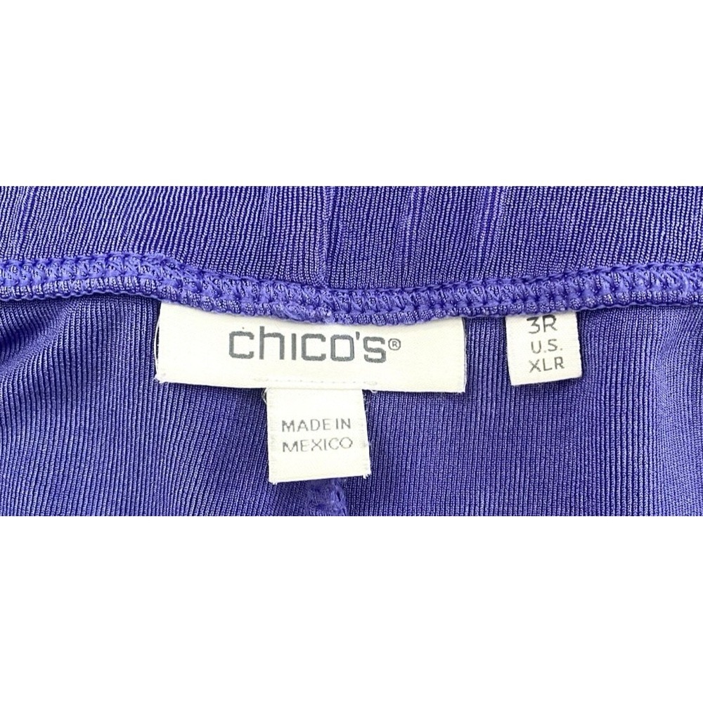Chico's Womens Vibrant Purple Slinky Stretchy Pants Size XL Comfort Preppy - Picture 3 of 4